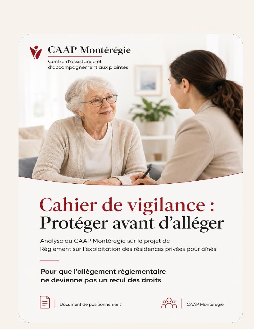 Couverture — Cahier de vigilance — Protéger avant d'alléger