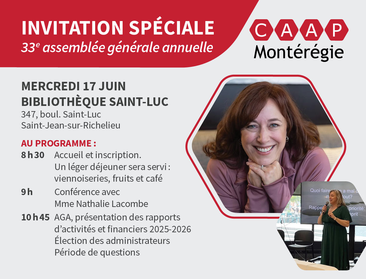 Invitation spéciale<br />
33e assemblée générale annuelle